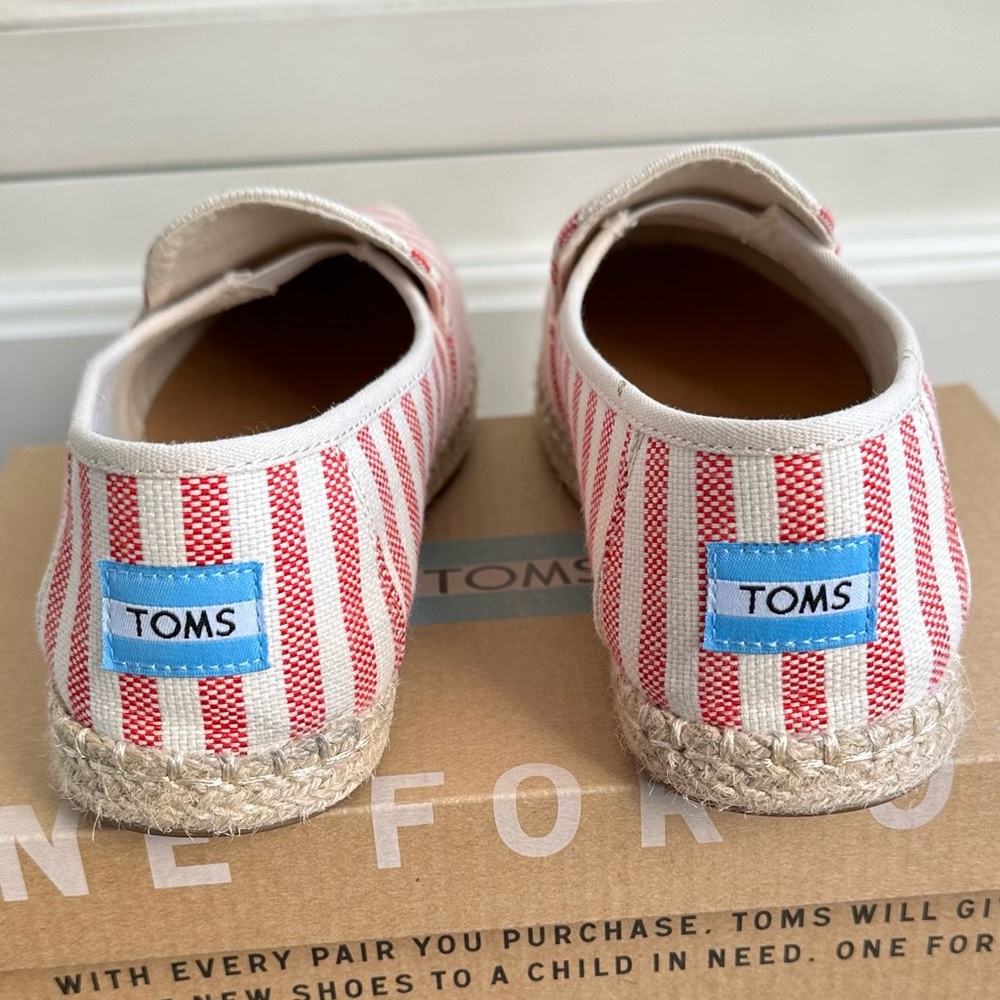 Toms • Deconstructed Alpargate Rope Espadrilles • Red Stripe - Picture 9 of 10